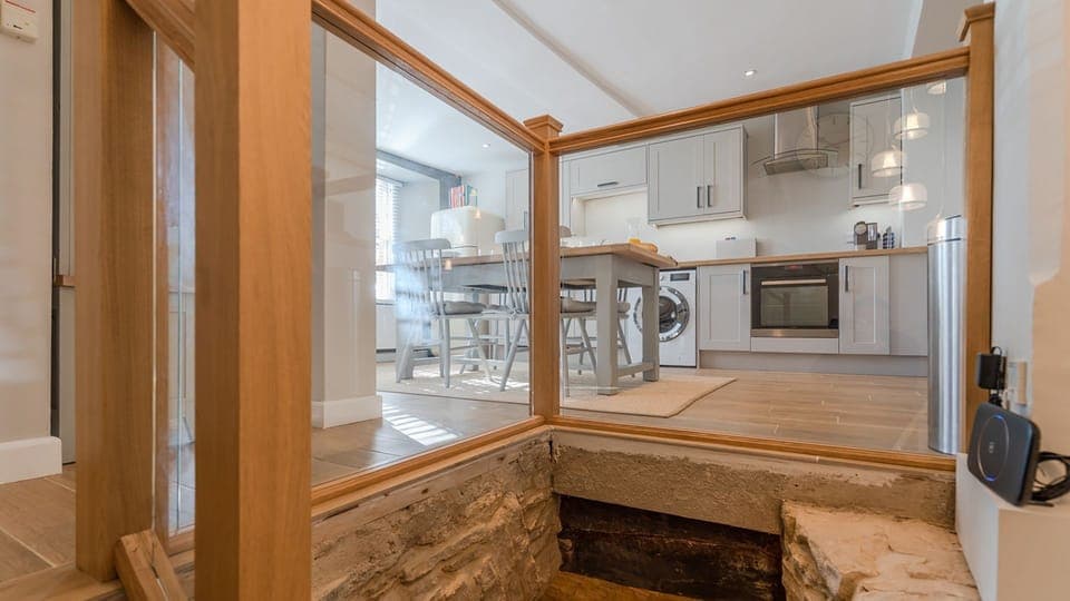 Stairs to basement, Little Elms, Bolthole Retreats