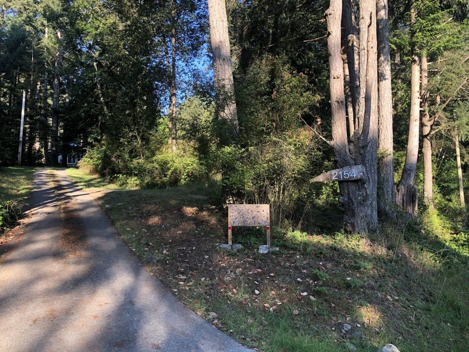 Driveway into property off Sturdies Bay Road