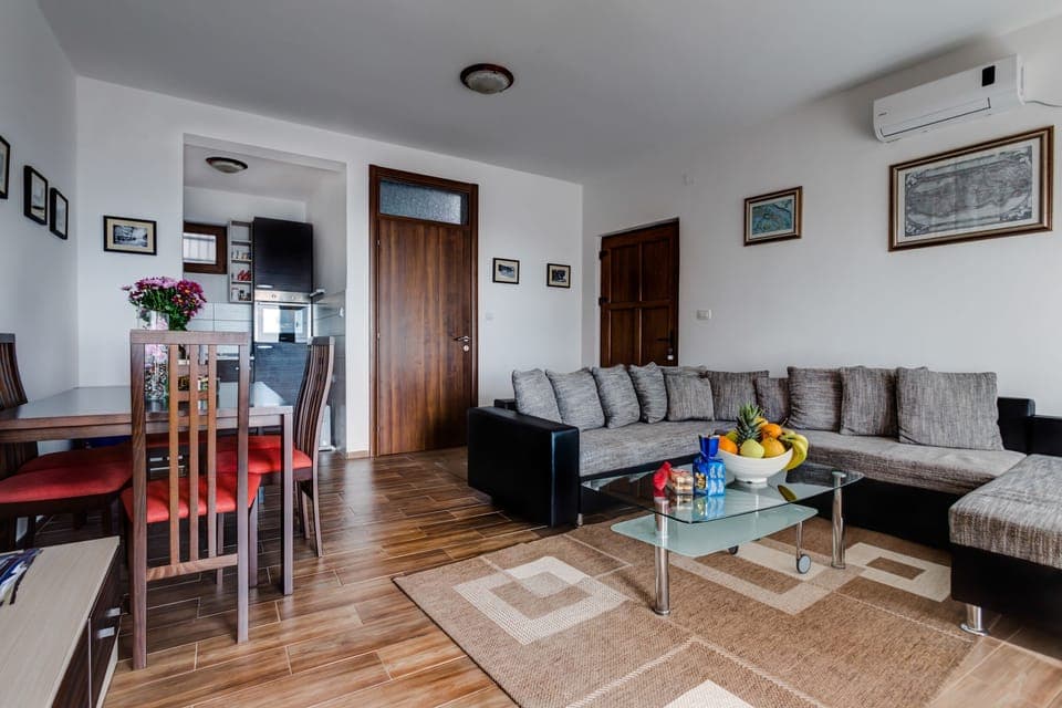 The dining area can comfortably sit all the guests,alongside living room sitting