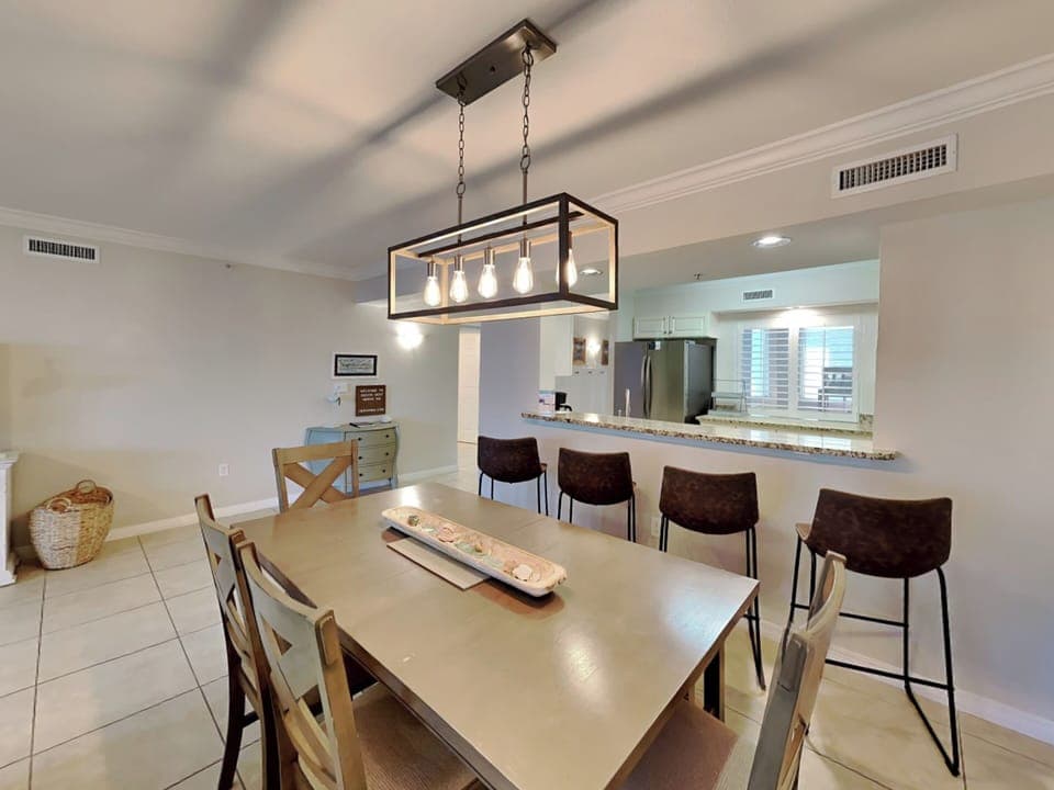 Dining Area - Table for Six and Bar Seating for Four