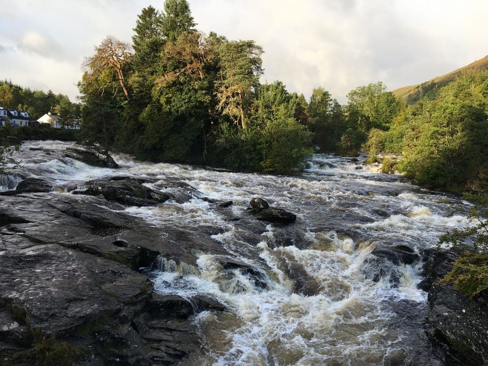 The famous Falls of Dochart at Killin, only 3 miles from the cottage.