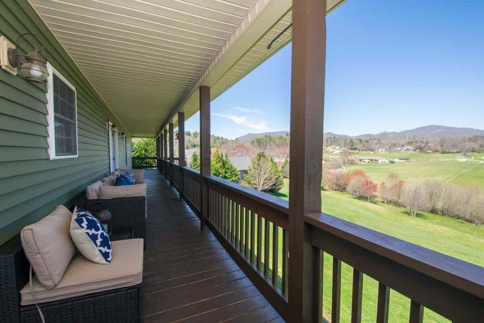 Enjoy the view of the mountain from the rear deck while resting.