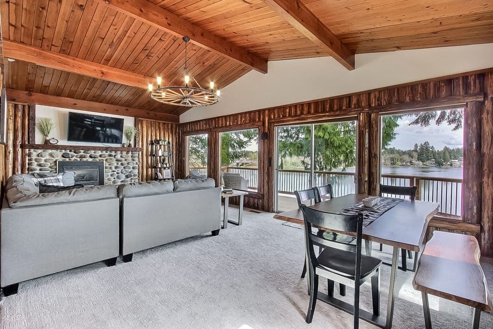 Welcome to Pattison Lake Cabin. Lakefront home with view of Mt. Rainier