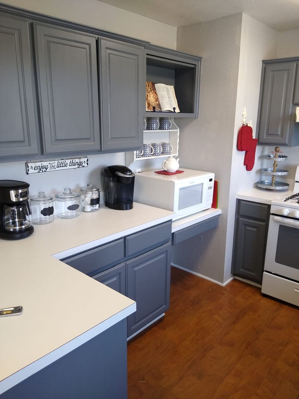 Fully equipped kitchen minus a dishwasher.  That is coming soon.