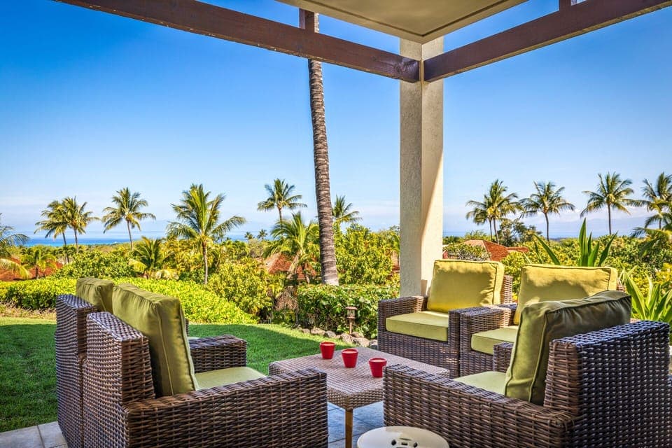 Immaculate ground floor at Hainoa 2907C Villa with sweeping ocean views.