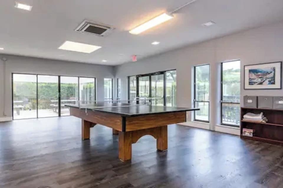 ping pong table inside the club house 