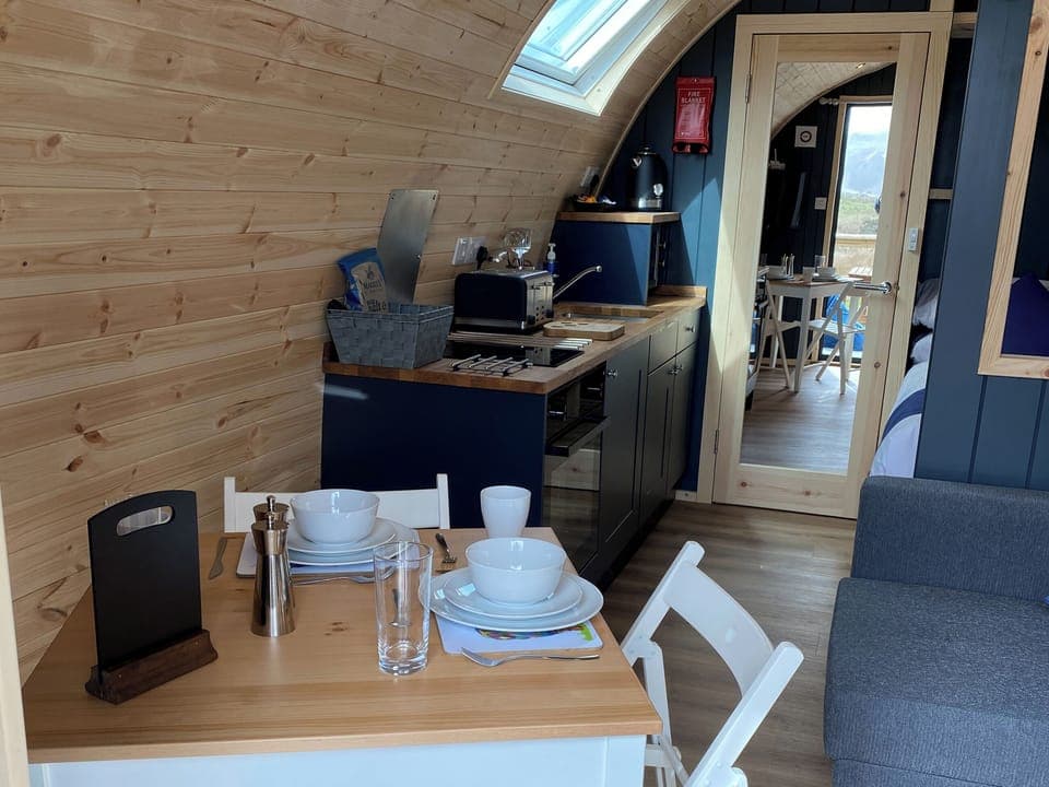 Delightfully compact living space | Maggie&rsquo;s Cabin, Oban