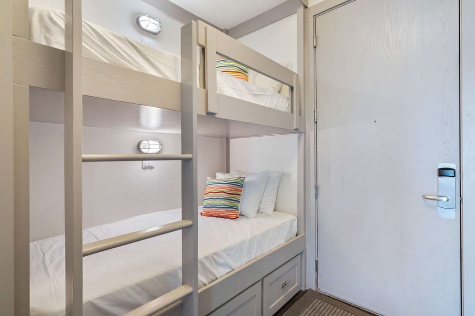 Sleeps 2 in a twin over twin bunk