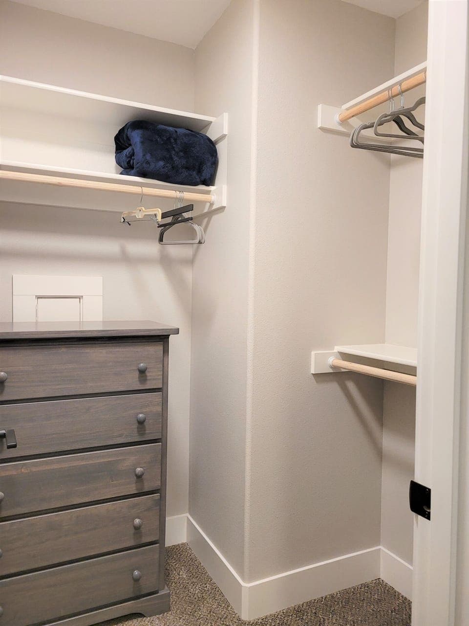 walk in closet in primary bathroom