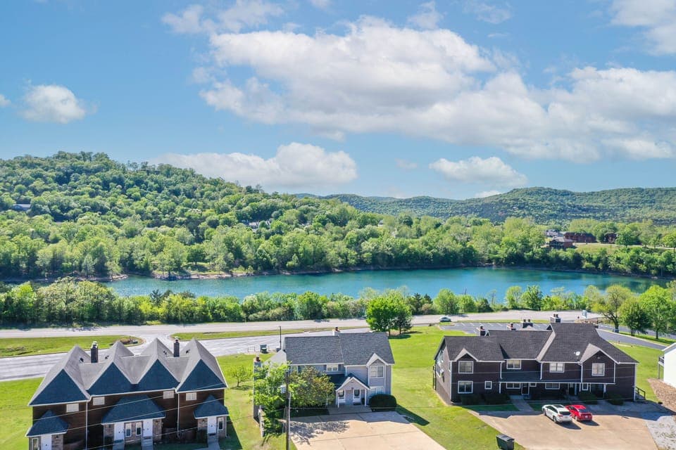 Our building is the blue one in the middle. Gorgeous views, easy water access