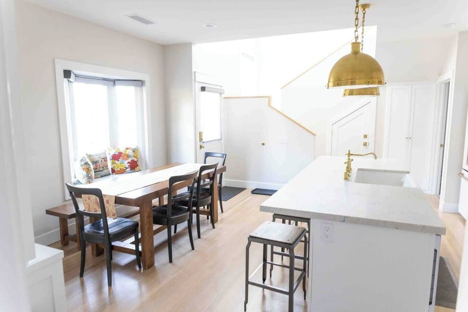 Kitchen open to stairs