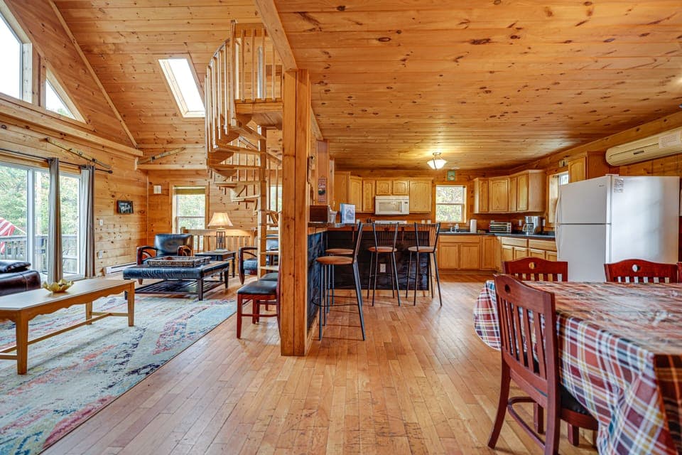 Cozy, sun-drenched Great Room w/ spectacular gas fireplace