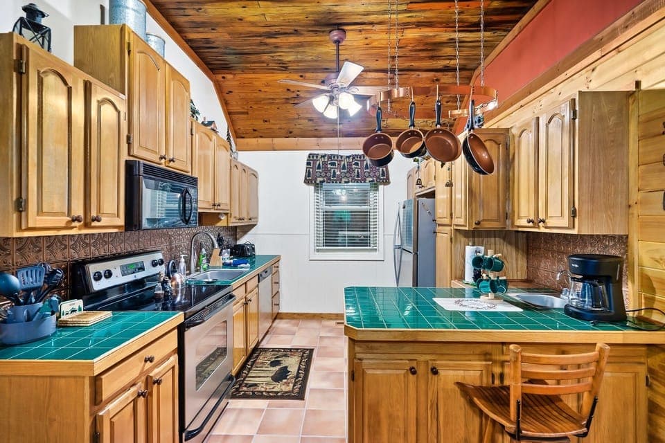 Kitchen is fully equipped.