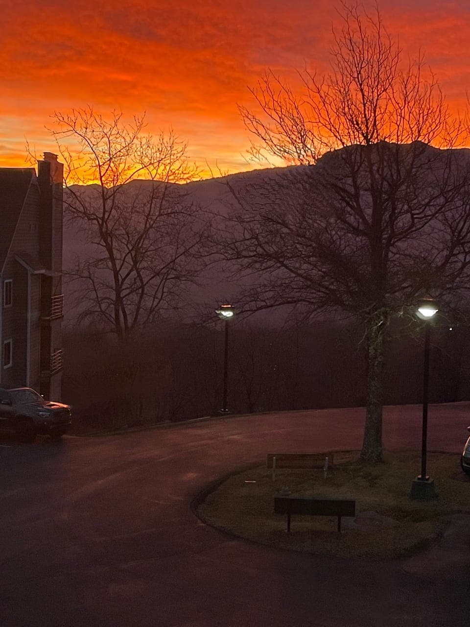 Mount Leconte sunrise from primary room window!
