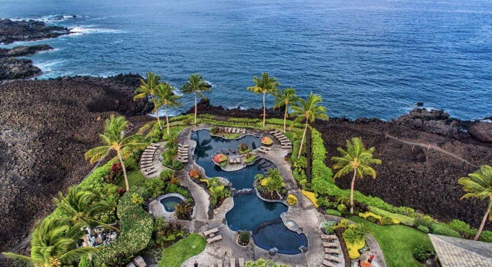 Aerial view of Ocean Club pools