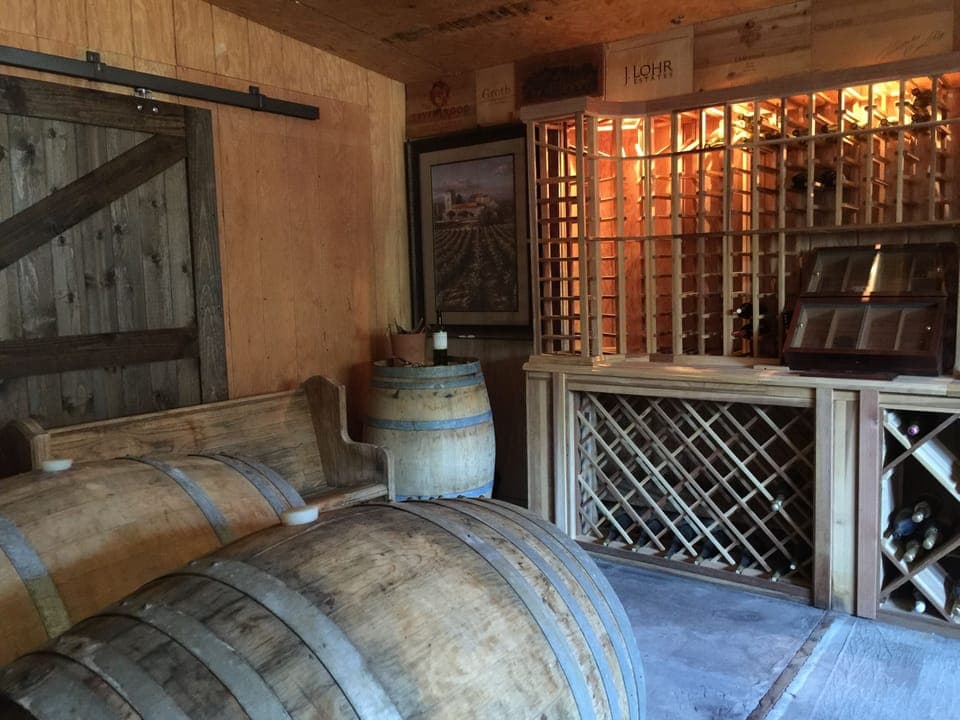 Barrel room. Perfect for an intimate dinner for 6,  a wine tasting or cigars 