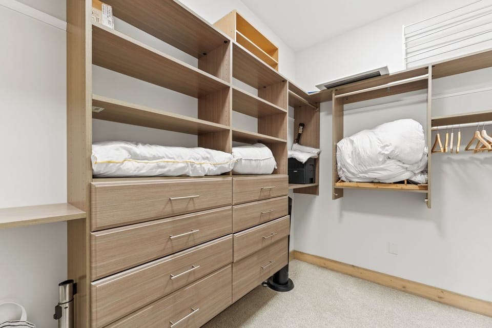 Large walk-in closet in the en suite bathroom.