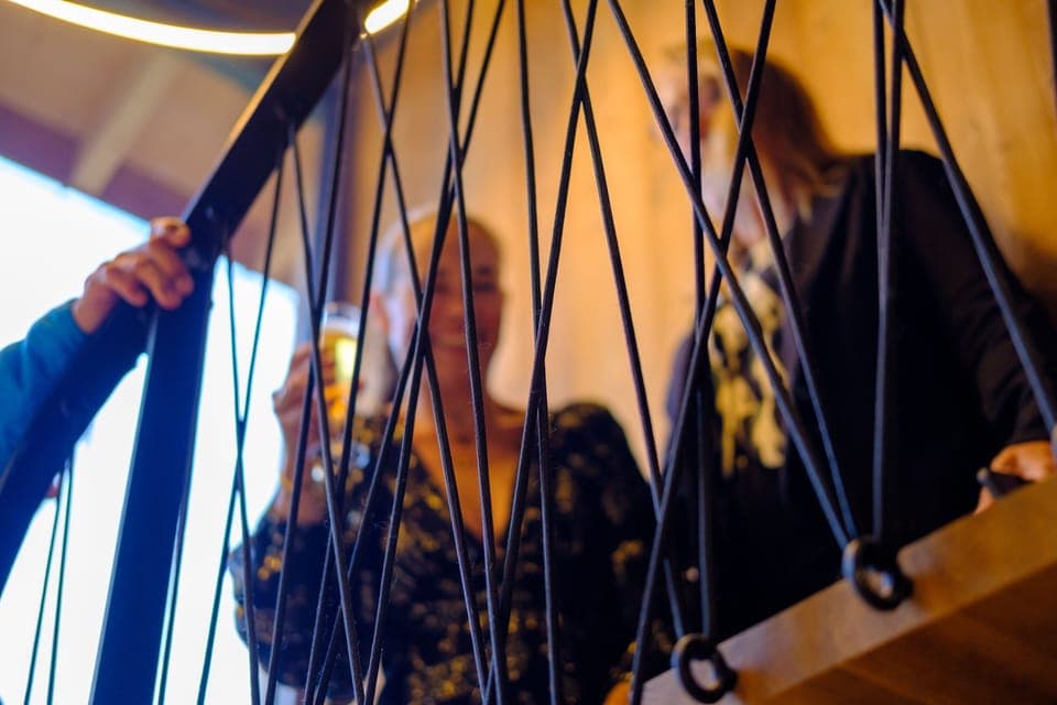 Stairways protected using rope made from recycled PET bottles