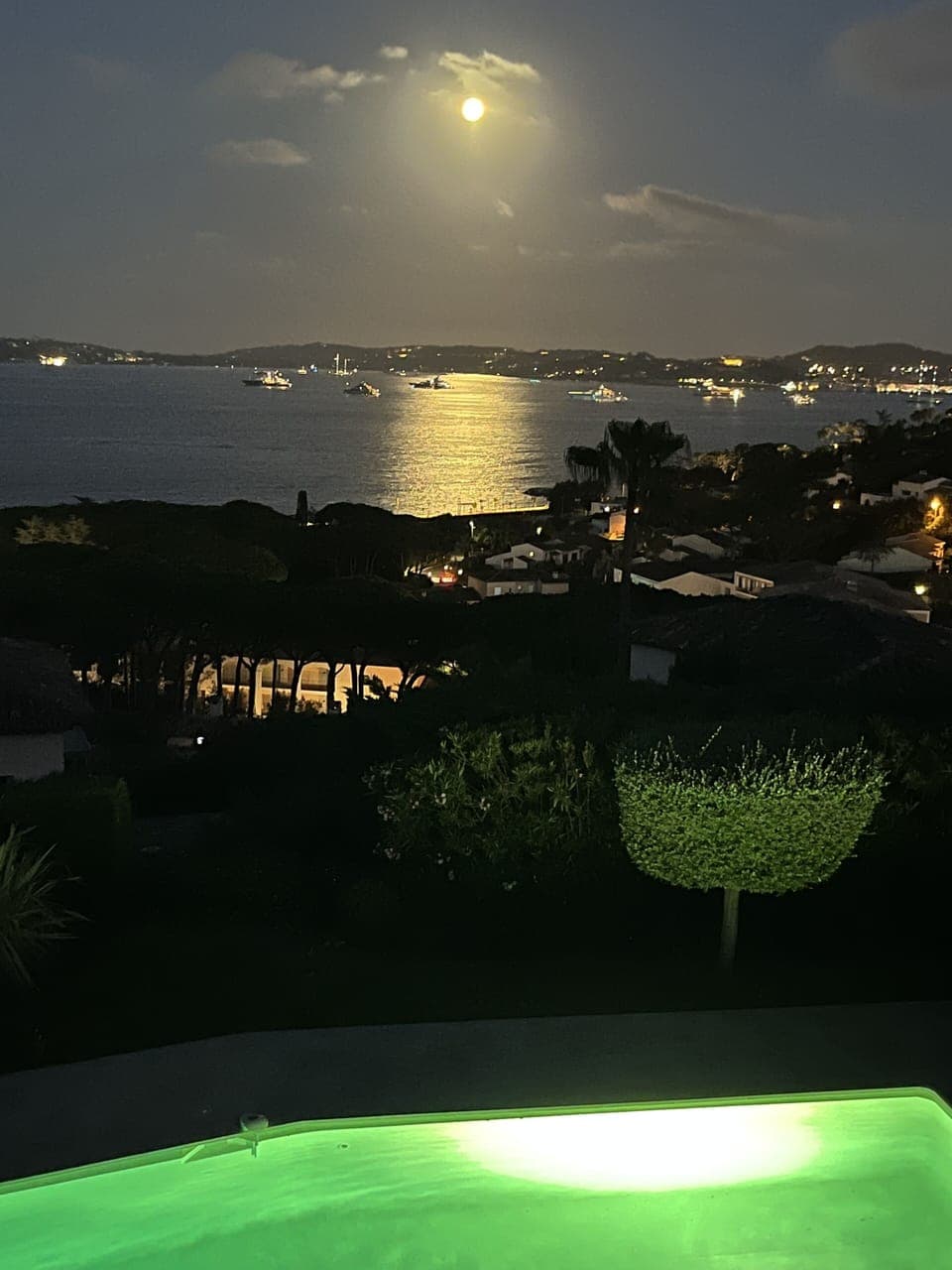 Full moon above the Gulf of Saint Tropez