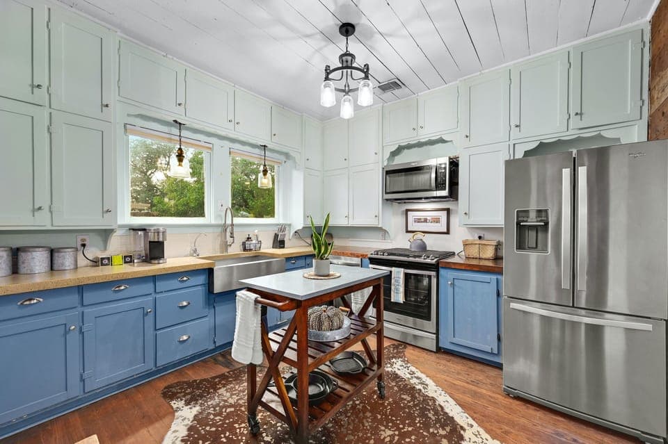 Open, country style kitchen