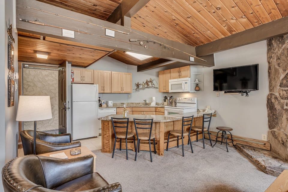 Kitchen with bar seating