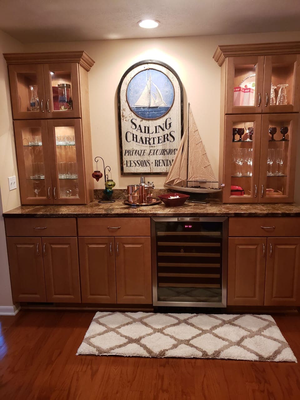 Wet Bar with all the Glasses Needed