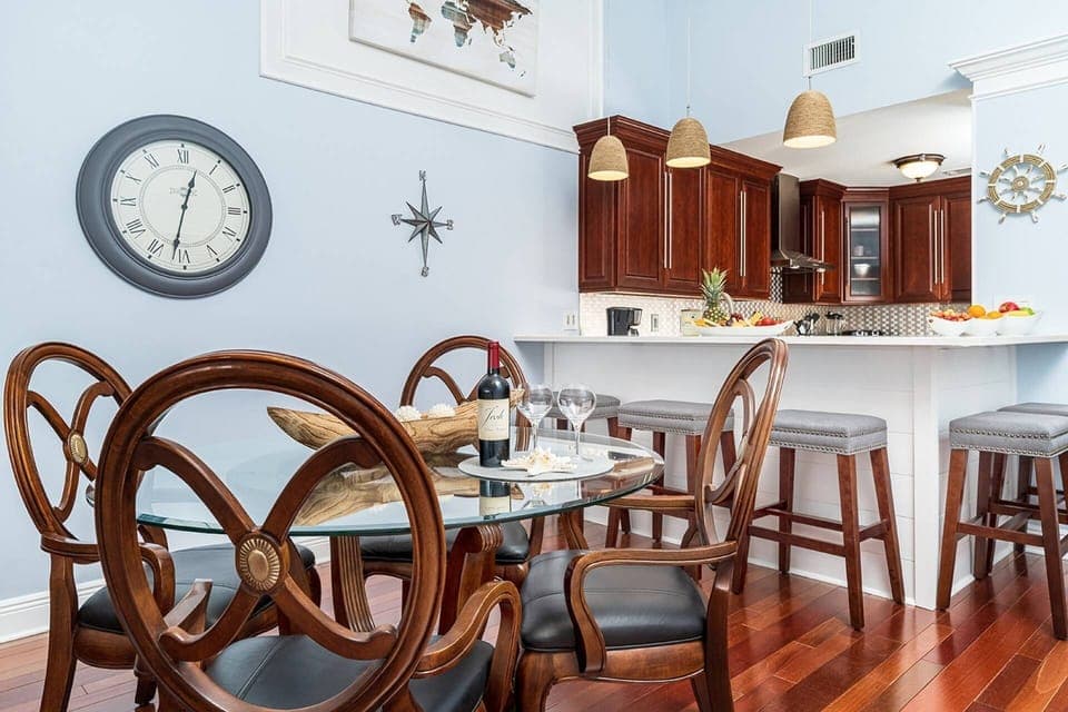 Dining Room Table with (4) Chairs & Counter Seating for (5)