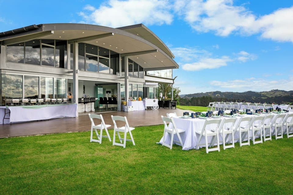 Outdoor banquet area