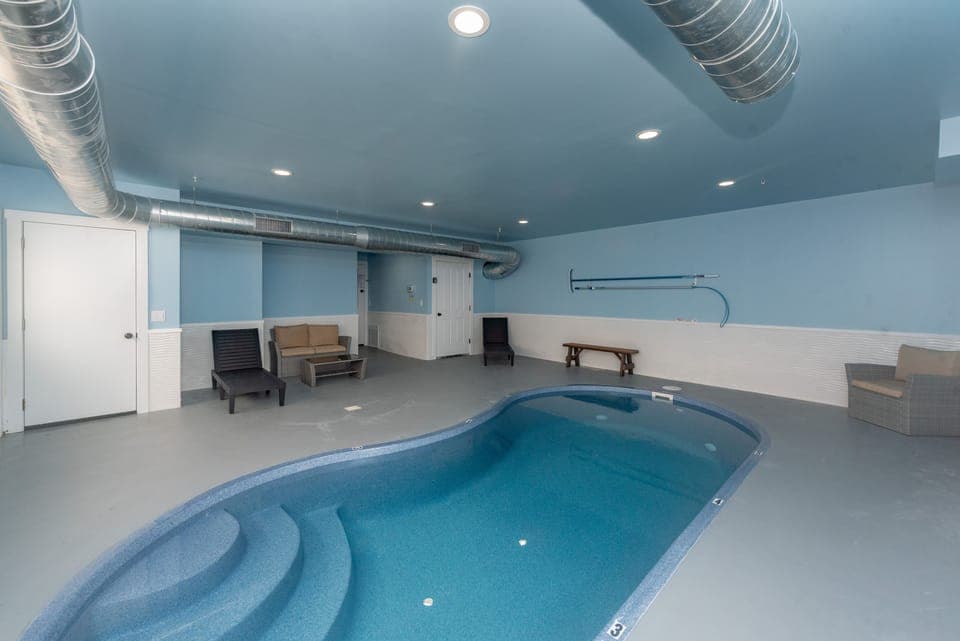 Pool is located on the Left Side of Lower Level