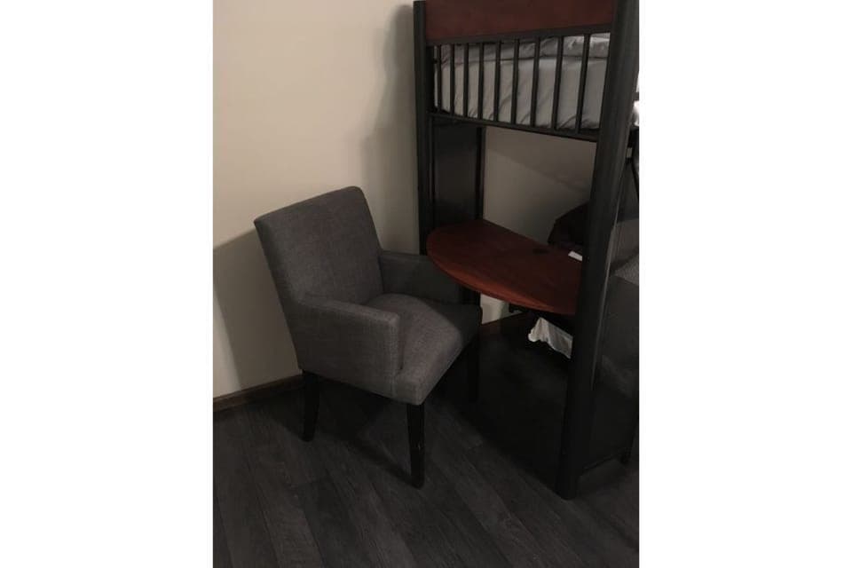 comfortable work space - or work at the kitchen table or outside patio table