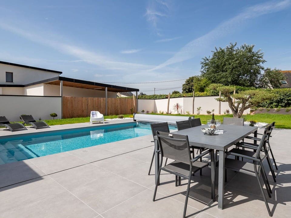 Floor, Flooring, Composite Material, Swimming Pool, Concrete, Outdoor Furniture, Tile, Patio, Landscaping