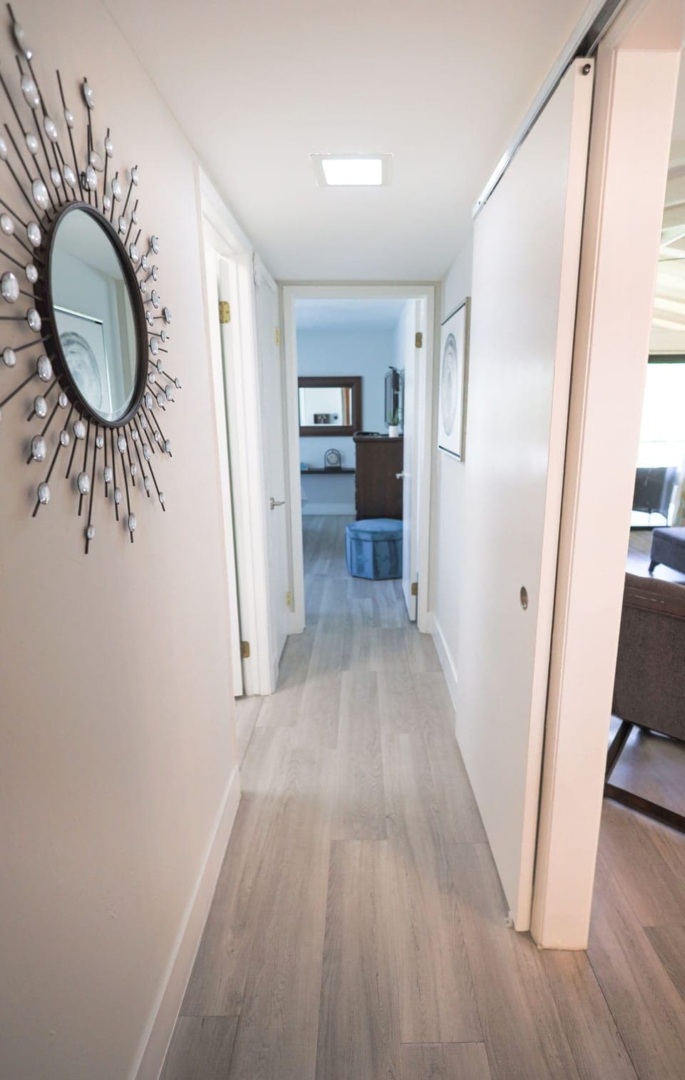 Two rooms can be closed off for privacy for guests  (pocket hall door)