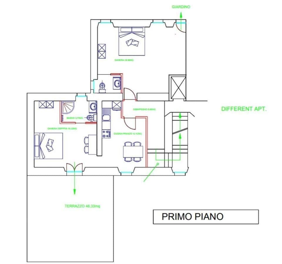 Questa è la piantina dell'appartamento