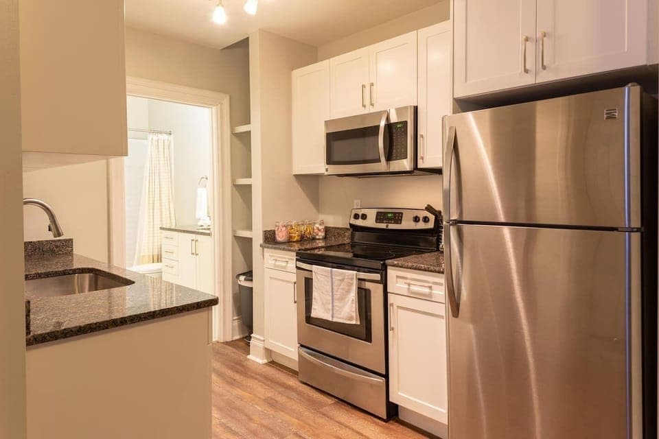 Kitchen with full set of cooking equipments