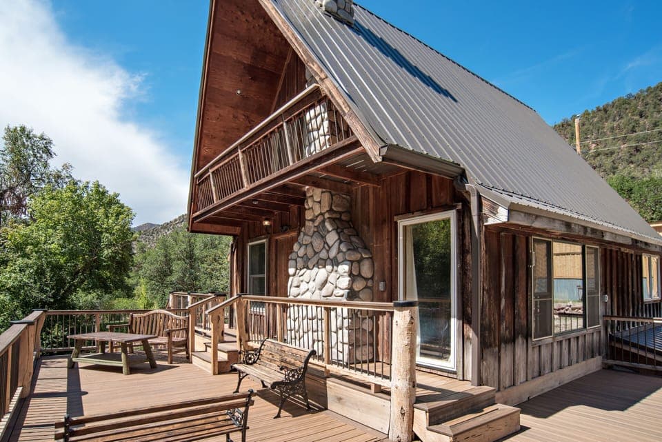 View of the home and deck