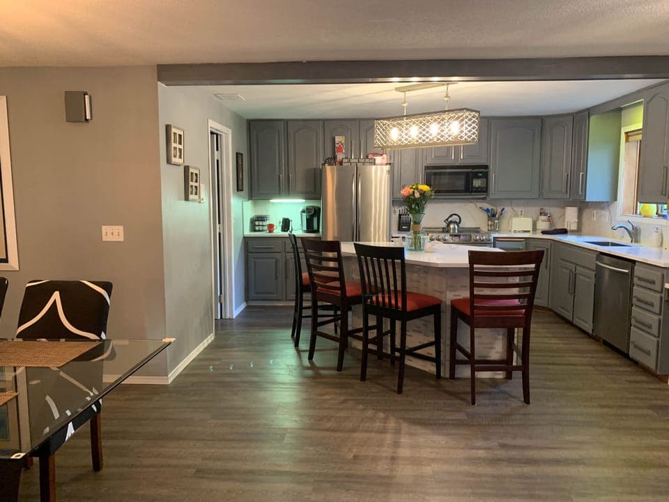 Large Kitchen. Upgraded Appliances. View of the Pool.