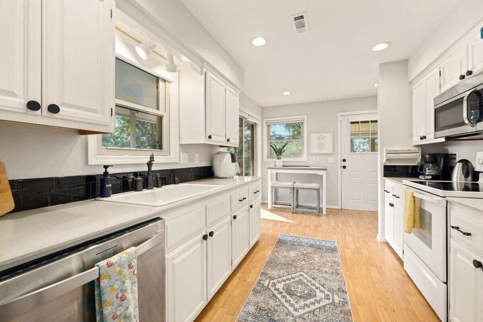 Our kitchen is fully stocked with everything you will need to create your favorite dishes.