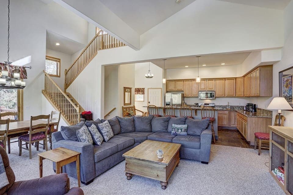 Living Room, open floor plan to dining room and kitchen.