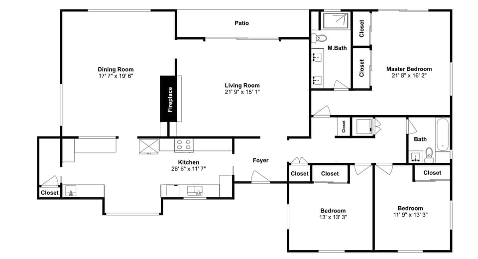 Floor plan of the home. 
