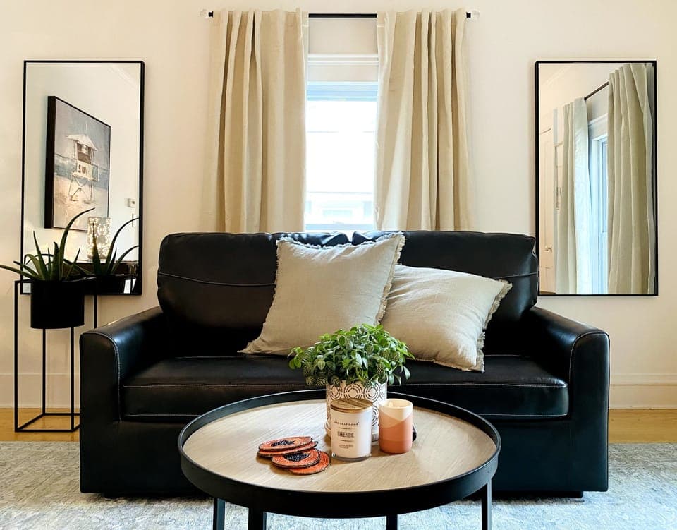 Convertible sofa turns into full size bed