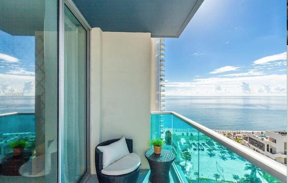 Outdoors seating area with Ocean Views.