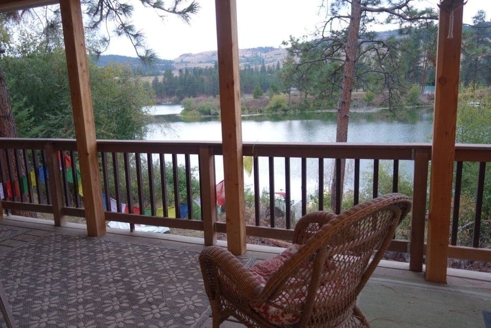 Enjoy views of the lake and wildlife from the deck. 