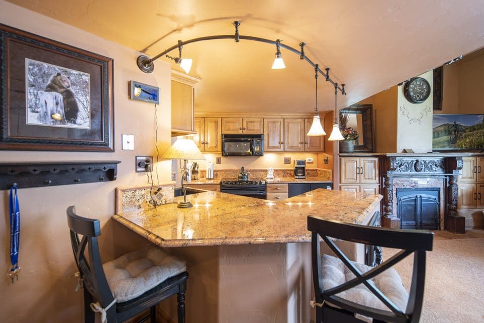 Bar seating for 2 people.