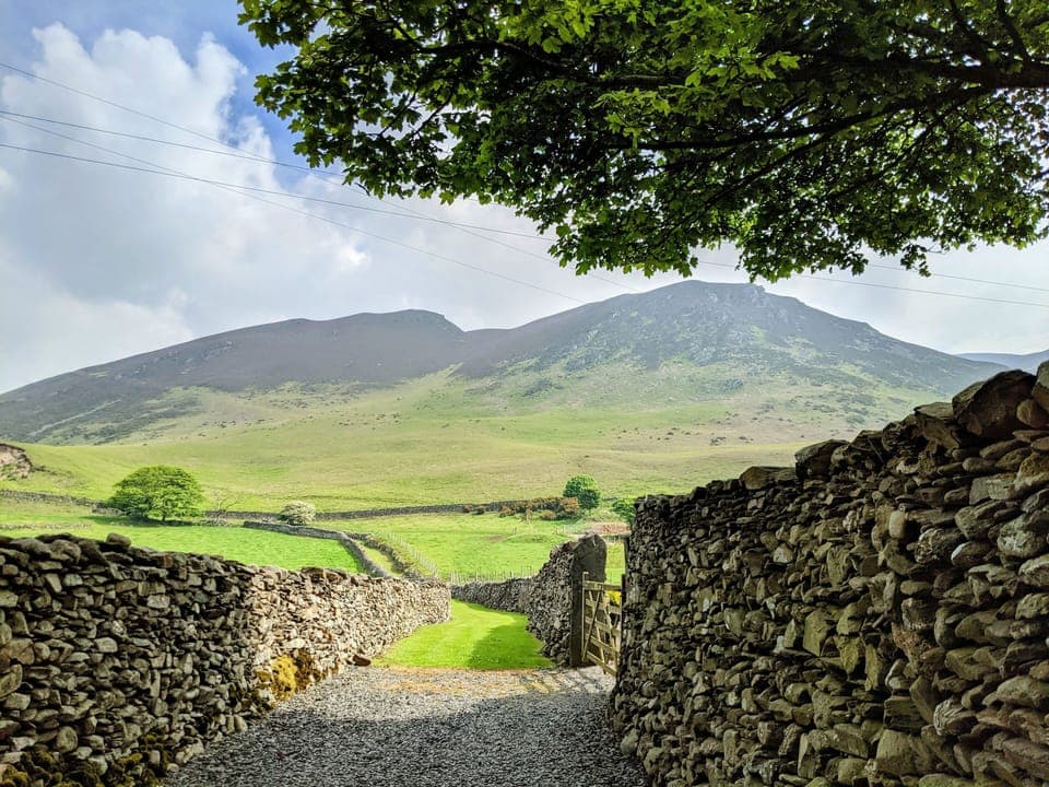 The private path leading to the fell, starting at the door steps