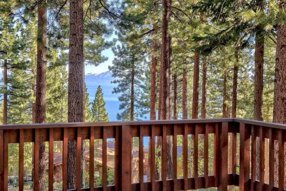 View of Lake Tahoe from the deck off the den.