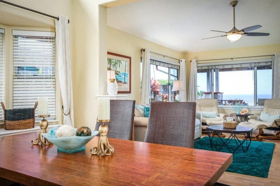 Catch a glimpse of the ocean from your dining room table