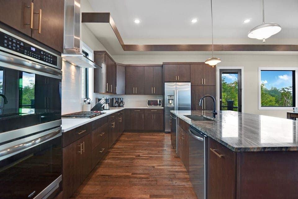 Large kitchen island for serving and gathering with your family/friends