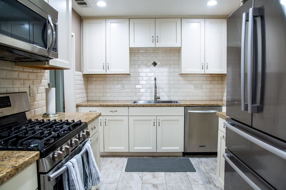 Fully stocked and remodeled kitchen