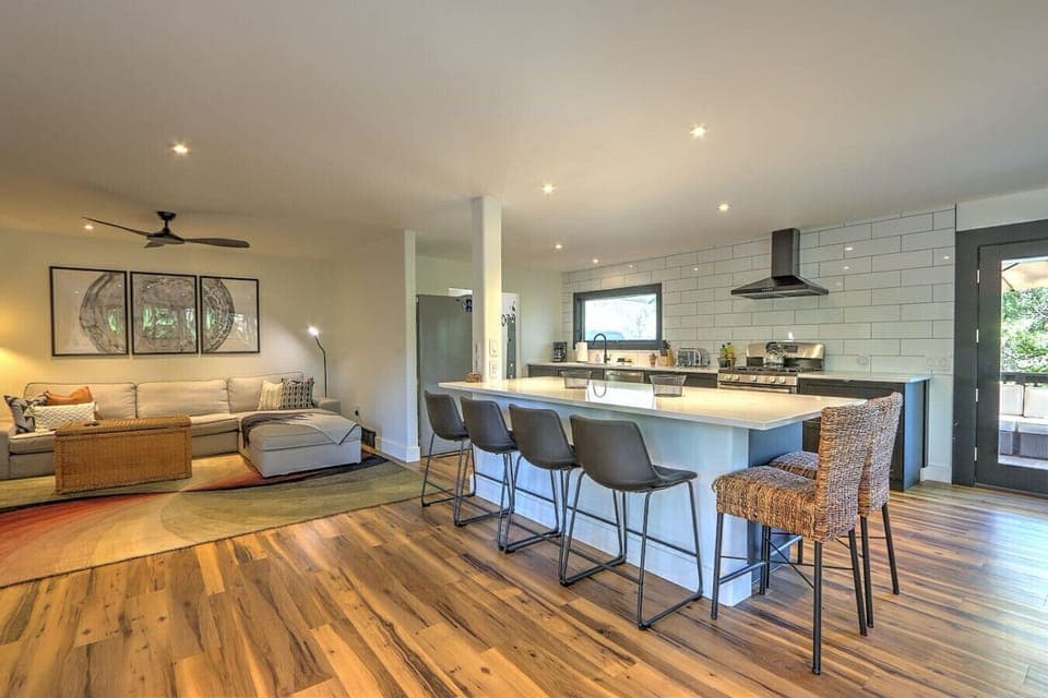 Open concept, living and kitchen space