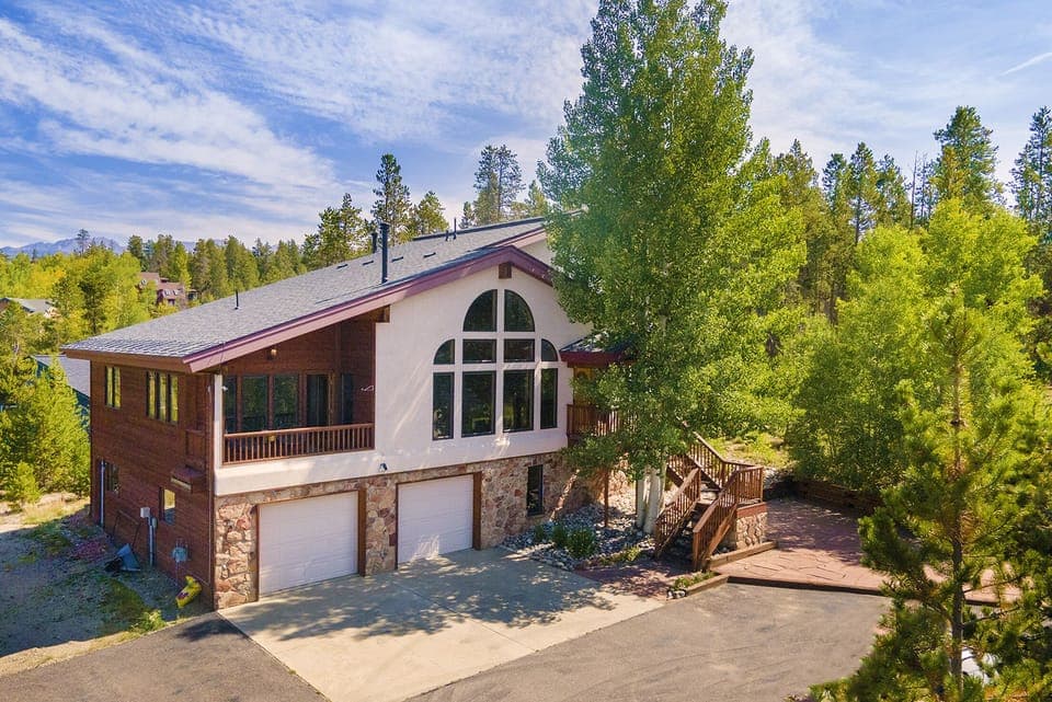 Front of house - 4-car tandem attached garage